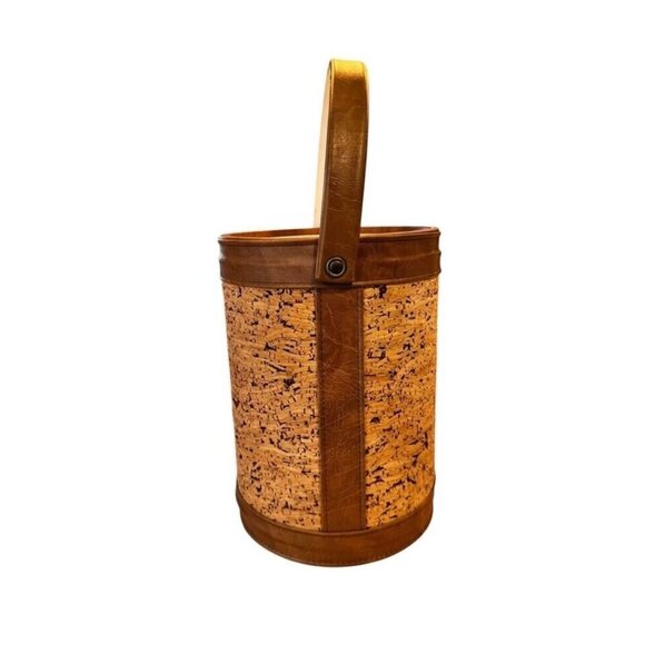 MCM Cork Ice Bucket Vintage‎ Barware with Lid and Handle Retro Natural Vtg Decor - Picture 3 of 10